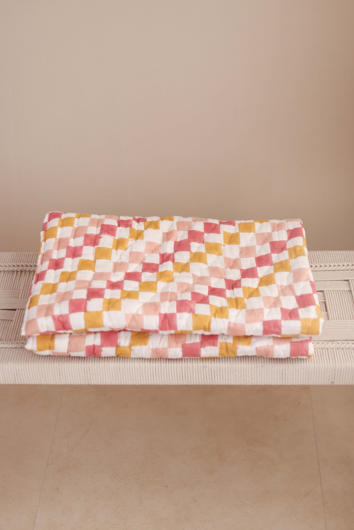 Check & Bloom Baby Quilt