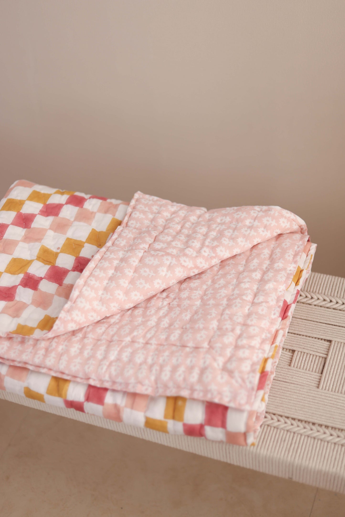 Check & Bloom Baby Quilt
