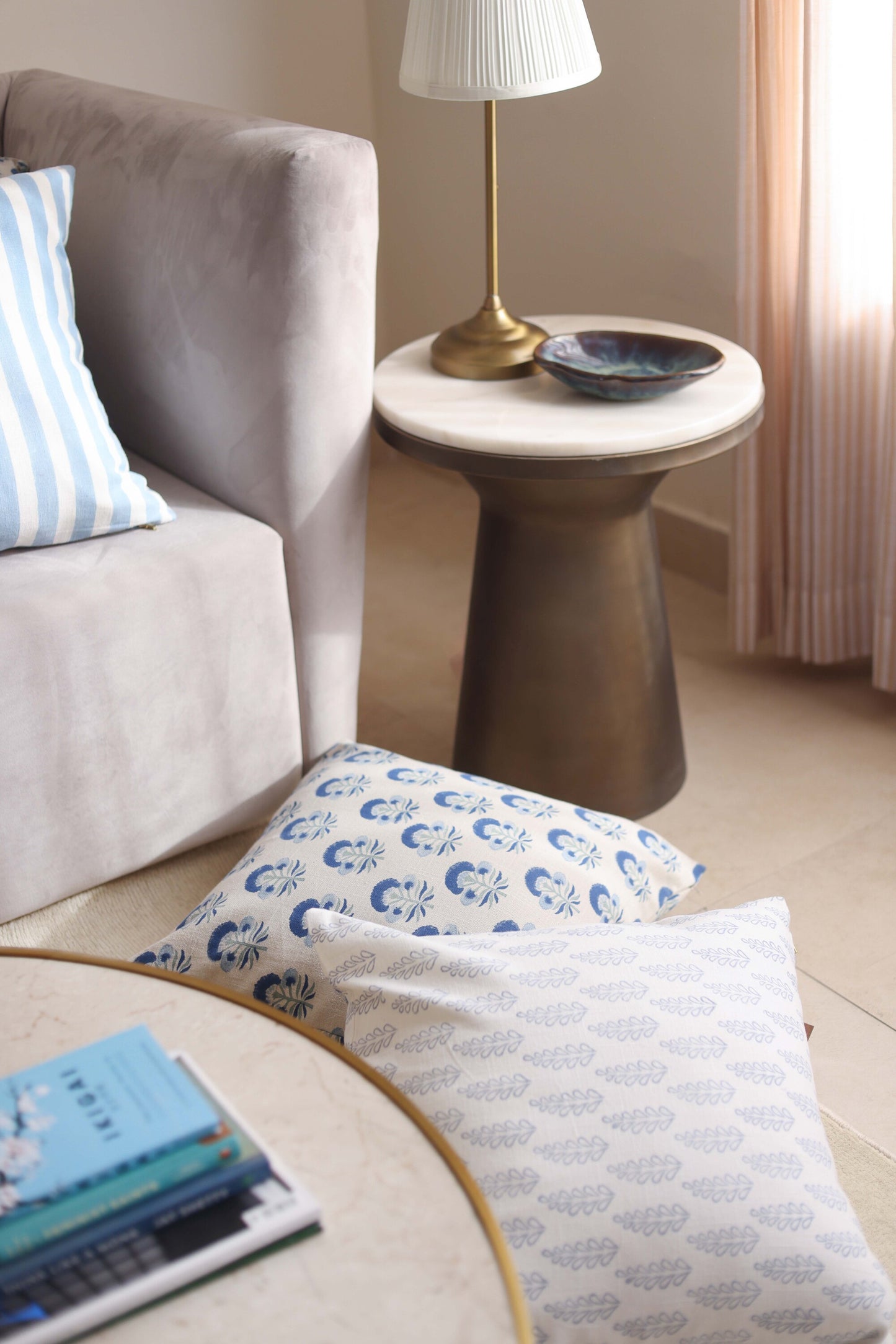 Indigo Vines Cushion Cover