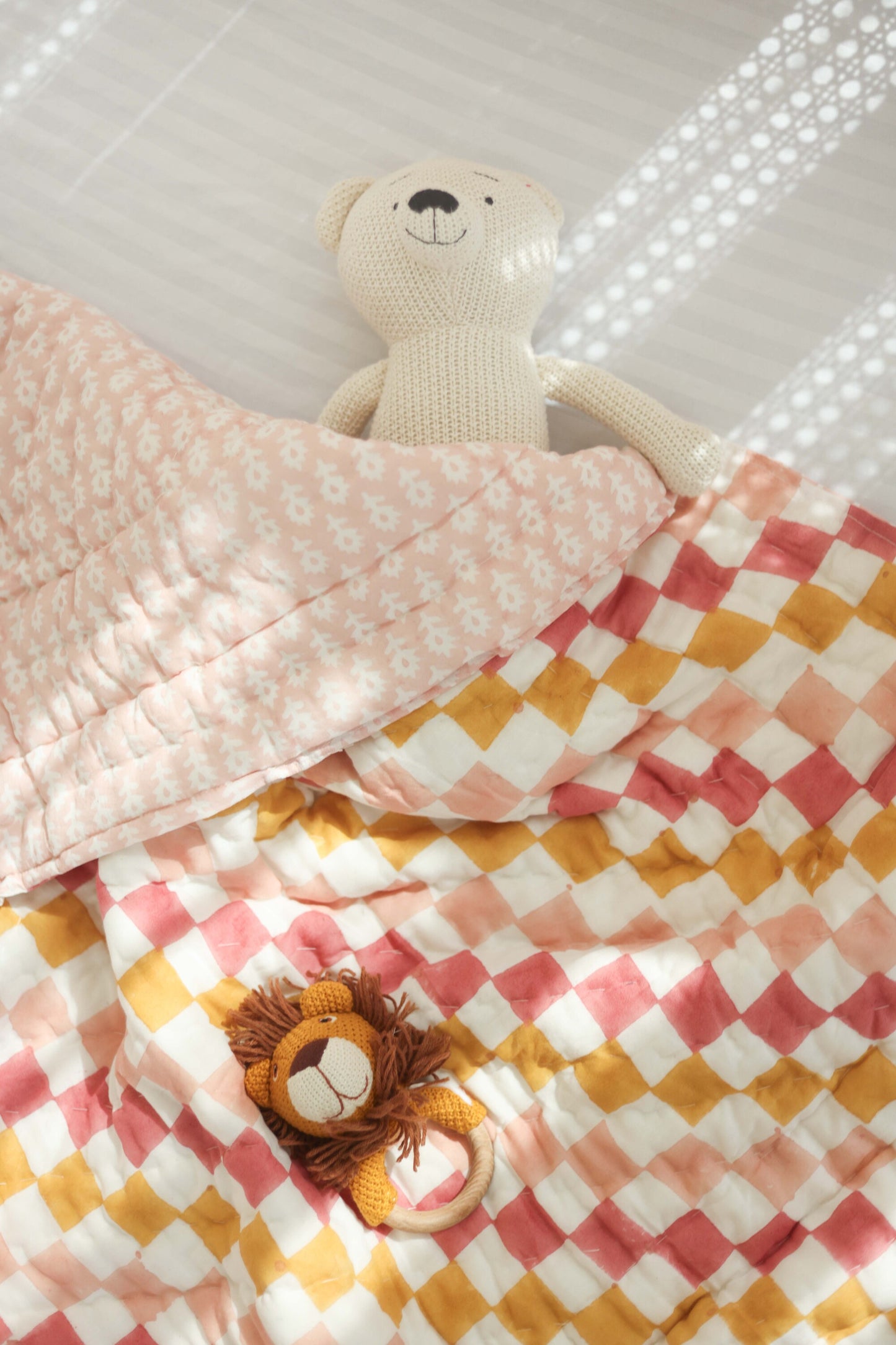Check & Bloom Baby Quilt