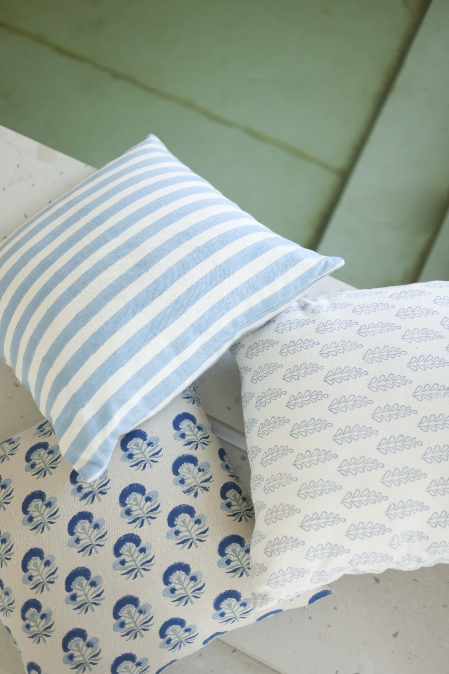 Indigo Vines Cushion Cover
