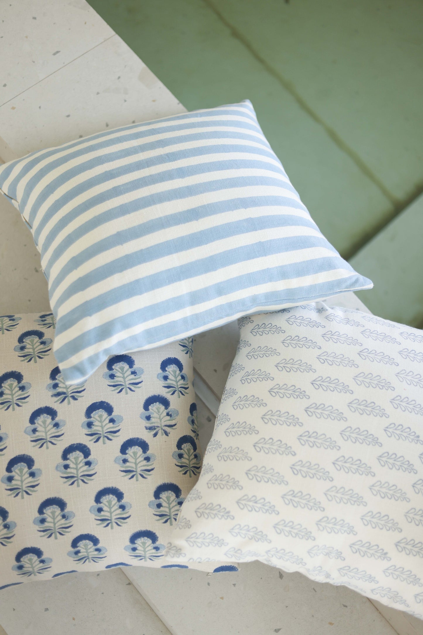Indigo Vines Cushion Cover