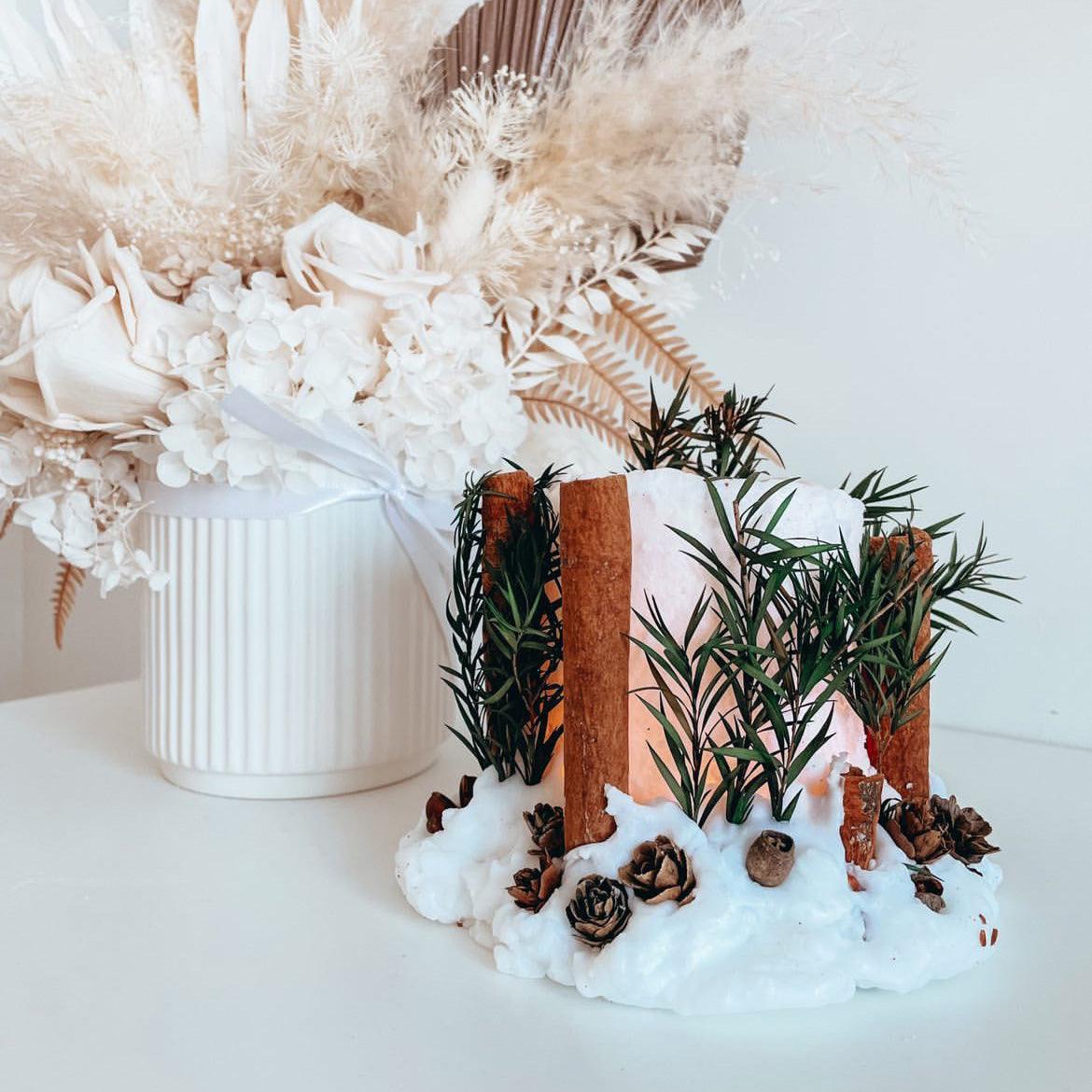 Scented Candles Frost Snow Candle Holder - Vanilla - La-Ra's - The Artisan Store