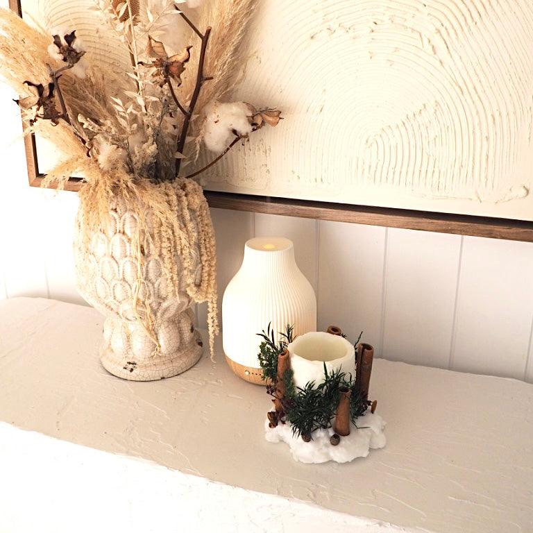 Scented Candles Frost Snow Candle Holder - Vanilla - La-Ra's - The Artisan Store