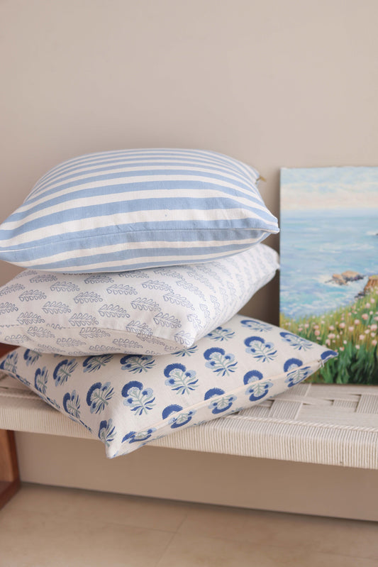 Cushion Bundle  - Mughal Bagh + Indigo Vines + Ocean Stripes