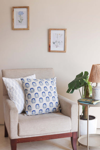 Indigo Vines Cushion Cover