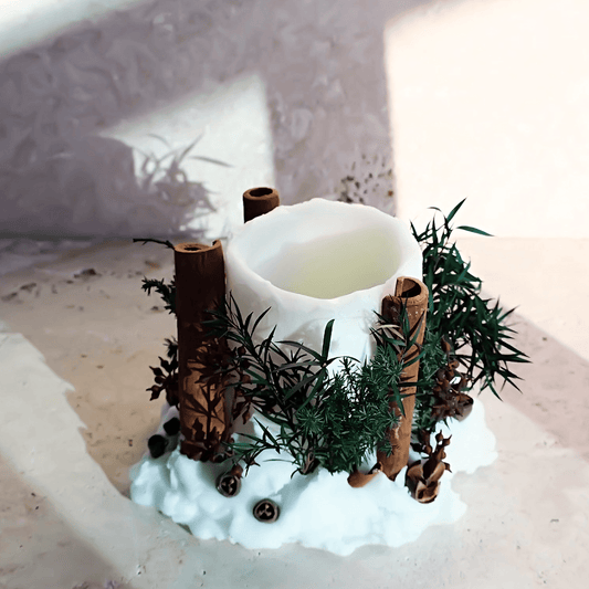 Scented Candles Frost Snow Candle Holder - Vanilla - La-Ra's - The Artisan Store